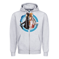 Heather Grey sword art online -  kirito and asuna Zipper Hoodie - linhVisuals