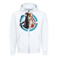 White sword art online -  kirito and asuna Zipper Hoodie - linhVisuals