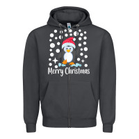 Smoke penguin merry christmas with snow Zipper Hoodie - linhVisuals