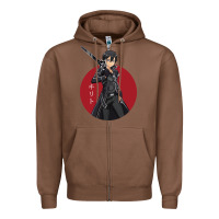 Chestnut Sword art online -kirito Zipper Hoodie - linhVisuals