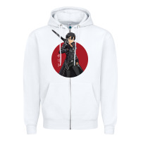 White Sword art online -kirito Zipper Hoodie - linhVisuals