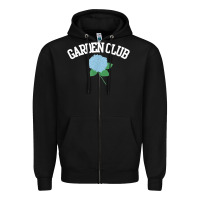 Black grandmillennial hydrangea style garden club Zipper Hoodie - linhVisuals