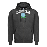 Charcoal Heather grandmillennial hydrangea style garden club Zipper Hoodie - linhVisuals