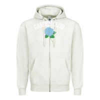 Oatmeal Heather grandmillennial hydrangea style garden club Zipper Hoodie - linhVisuals