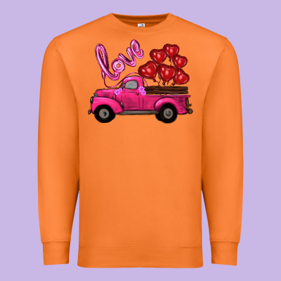 Valentines Day Turck With Balloons Premium Sweatshirt Designed By Ranaportraitstore