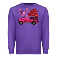 Purple valentines day turck with balloons Premium Sweatshirt - RanaPortraitStore