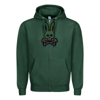 Sports Green psychedelic bunny easter day, qsycho bunnies, easter 2022 Zipper Hoodie - linhVisuals