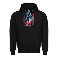 Black patriotic horse american flag   horse vintage Zipper Hoodie - linhVisuals