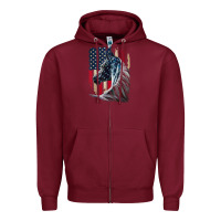 Burgundy patriotic horse american flag   horse vintage Zipper Hoodie - linhVisuals