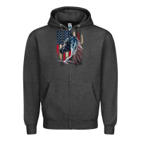 Charcoal Heather patriotic horse american flag   horse vintage Zipper Hoodie - linhVisuals