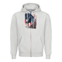 Dove Grey patriotic horse american flag   horse vintage Zipper Hoodie - linhVisuals