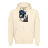 Sandshell patriotic horse american flag   horse vintage Zipper Hoodie - linhVisuals