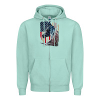 Seafoam patriotic horse american flag   horse vintage Zipper Hoodie - linhVisuals