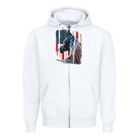 White patriotic horse american flag   horse vintage Zipper Hoodie - linhVisuals
