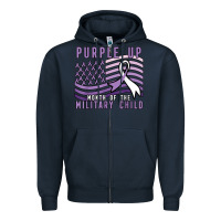Navy purple up month of the military child Zipper Hoodie - linhVisuals