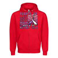 Red purple up month of the military child Zipper Hoodie - linhVisuals