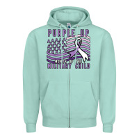Seafoam purple up month of the military child Zipper Hoodie - linhVisuals