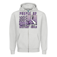Dove Grey purple up month of the military child Zipper Hoodie - linhVisuals