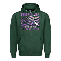Sports Green purple up month of the military child Zipper Hoodie - linhVisuals