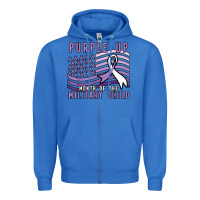 True Royal purple up month of the military child Zipper Hoodie - linhVisuals