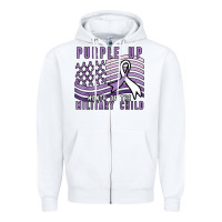 White purple up month of the military child Zipper Hoodie - linhVisuals