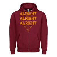Burgundy texas pride state usa alright alright alright t shirt Zipper Hoodie - linhVisuals