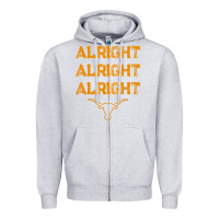 Heather Grey texas pride state usa alright alright alright t shirt Zipper Hoodie - linhVisuals