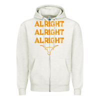 Oatmeal Heather texas pride state usa alright alright alright t shirt Zipper Hoodie - linhVisuals