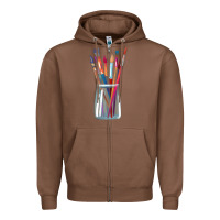 Chestnut Paint Brushes Zipper Hoodie - linhVisuals