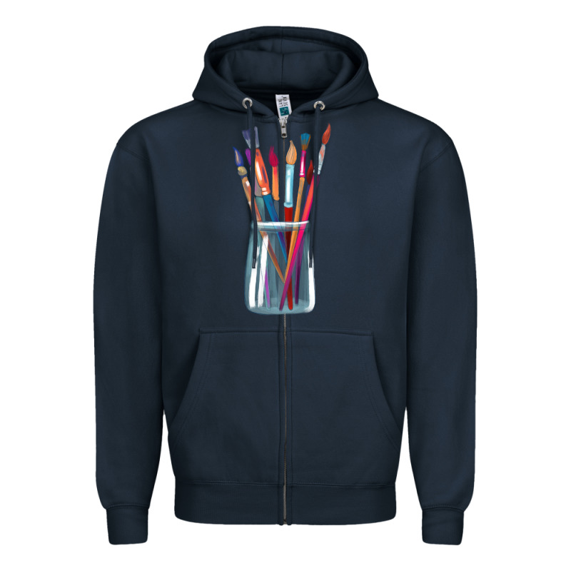 Paint Brushes Zipper Hoodie by linhVisuals | Teevron
