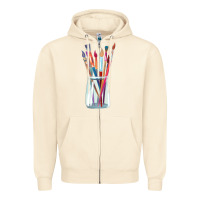 Sandshell Paint Brushes Zipper Hoodie - linhVisuals