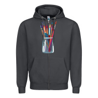 Smoke Paint Brushes Zipper Hoodie - linhVisuals