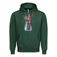 Sports Green Paint Brushes Zipper Hoodie - linhVisuals