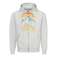 Dove Grey vintage lake tahoe california nevada retro t shirt Zipper Hoodie - linhVisuals
