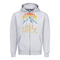 Heather Grey vintage lake tahoe california nevada retro t shirt Zipper Hoodie - linhVisuals