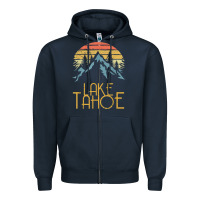 Navy vintage lake tahoe california nevada retro t shirt Zipper Hoodie - linhVisuals
