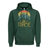 Sports Green vintage lake tahoe california nevada retro t shirt Zipper Hoodie - linhVisuals