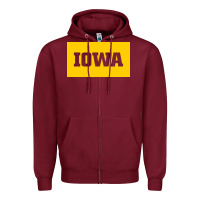 Burgundy University of Iowa, UIowa, Iowa, apparel Zipper Hoodie - linhVisuals