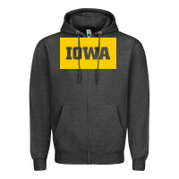 Charcoal Heather University of Iowa, UIowa, Iowa, apparel Zipper Hoodie - linhVisuals