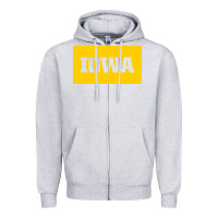 Heather Grey University of Iowa, UIowa, Iowa, apparel Zipper Hoodie - linhVisuals