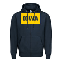 Navy University of Iowa, UIowa, Iowa, apparel Zipper Hoodie - linhVisuals