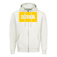 Oatmeal Heather University of Iowa, UIowa, Iowa, apparel Zipper Hoodie - linhVisuals