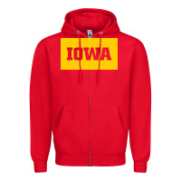 Red University of Iowa, UIowa, Iowa, apparel Zipper Hoodie - linhVisuals