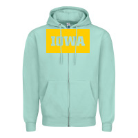 Seafoam University of Iowa, UIowa, Iowa, apparel Zipper Hoodie - linhVisuals