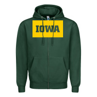 Sports Green University of Iowa, UIowa, Iowa, apparel Zipper Hoodie - linhVisuals