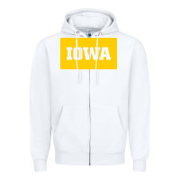 White University of Iowa, UIowa, Iowa, apparel Zipper Hoodie - linhVisuals