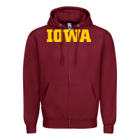 Burgundy university of iowa, Apparel Zipper Hoodie - linhVisuals