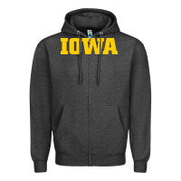 Charcoal Heather university of iowa, Apparel Zipper Hoodie - linhVisuals