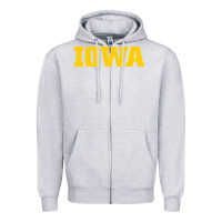 Heather Grey university of iowa, Apparel Zipper Hoodie - linhVisuals