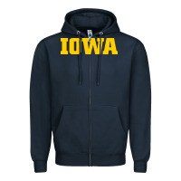 Navy university of iowa, Apparel Zipper Hoodie - linhVisuals